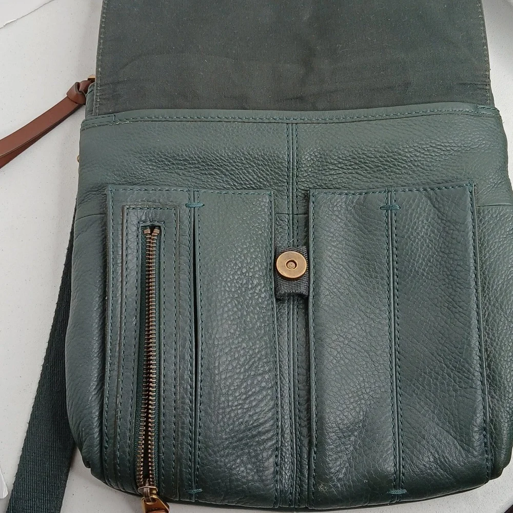 Fossil - Morgan Traveler - Forest Green Pebble Leather Crossbody Bag